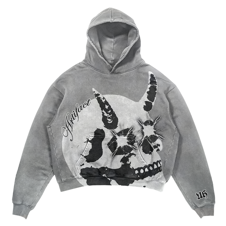 Gray Skull Hoodie